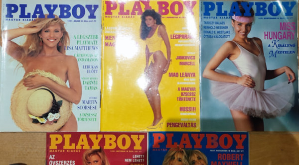 5db Playboy magazin - 1991. jlius; augusztus; szeptember; oktber; november