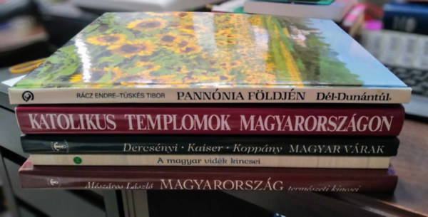 5 db album: Magyarorszg termszeti kincsei+A magyar vidk kincsei+Magyar vrak+Katolikus templomok Magyarorszgon+Pannnia fldjn/Dl-Dunntl