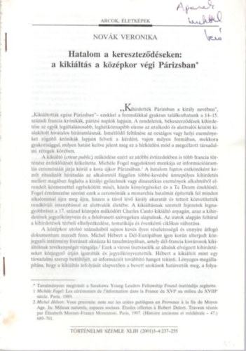 Hatalom a keresztezdseken: a kikilts a kzpkor vgi Prizsban - dupln dediklt - Klnlenyomat