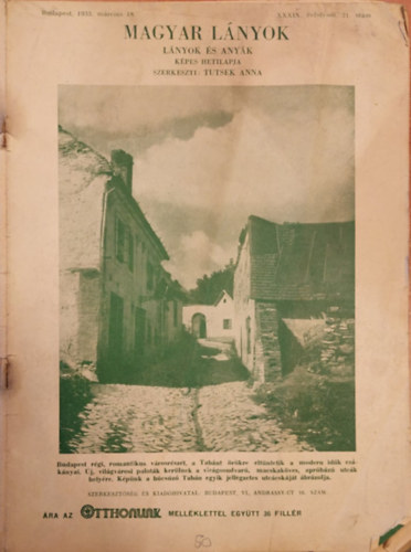 Magyar Lnyok - Lnyok s anyk kpes hetilapja 1933 (XXXIX. vf. 21 szm)