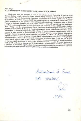 Babits �s Erd�ly - dedik�lt -  K�l�nlenyomat