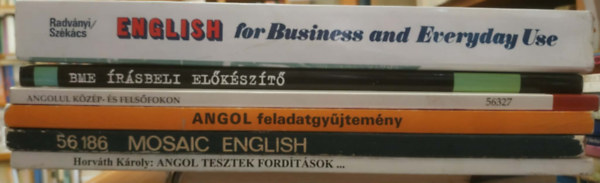 6 db Angol nyelv: Angol tesztek, ford�t�sok, sz�veg�rtelmez�sek, lev�l- �s fogalmaz�st�m�k a kz�pfok� �r�sbeli nyelvvizsg�hoz + Mosaic English (Angol nyelvi gyakorlatok halad�knak)