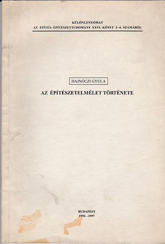 Az ptszetelmlet trtnete - Klnlenyomat