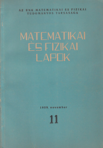 Matematikai s fizikai lapok 11. 1959 november