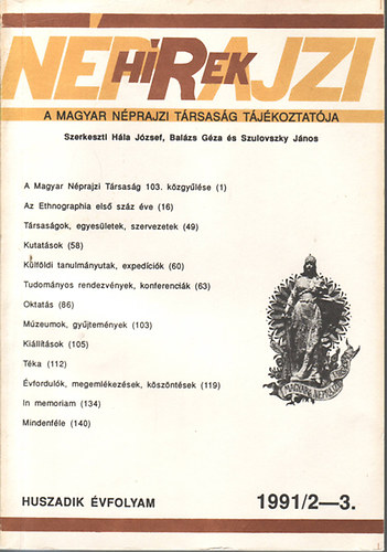 Nprajzi hrek 1991/2-3. (XX vf.)