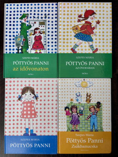 4 db P�tty�s Panni k�nyv: P�tty�s Panni, P�tty�s Panni az �vod�ban, P�tty�s Panni zs�kbamacska, P�tty�s Panni az id�vonaton