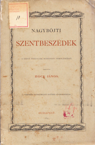 Hock Jnos - Nagybjti szentbeszdek