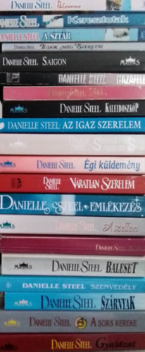 Danielle Steel knyvcsomag (20db) Palomino, Keresztutak, A sztr, Tudok mg szeretni, Saigon, Hazafel, Zoya, Kaleidoszkp, Az igazi szerelem, Szerelmes nyrut, gi kldemny, Vratlan szerelem, Emlkezs, A szellem, kszerek, Baleset,