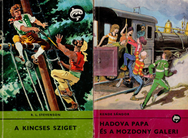Kende Sndor - 2 db delfin knyv  ( A kincses sziget + Hadova papa s a mozdony galeri )