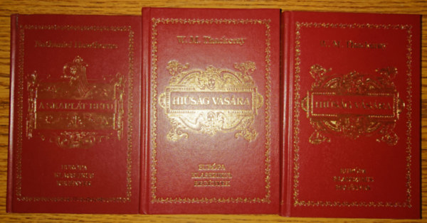 William Makepeace Thackeray Nathaniel Hawthorne - 3 kötet az Európa Klasszikus Regények című sorozatból: A skarlát betű, Hiúság vására I-II.