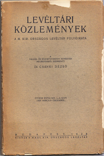 Levltri kzlemnyek - 1927/5.vf. - 1-4. (mrcius-december)
