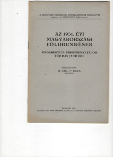 Az 1931. vi magyarorszgi fldrengsek