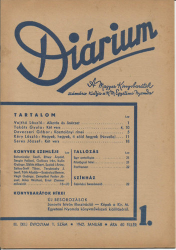 Dirium III. (XII.) 1942. teljes vfolyam