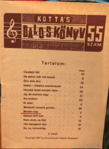 Kott�s dalosk�nyv 55. sz�m