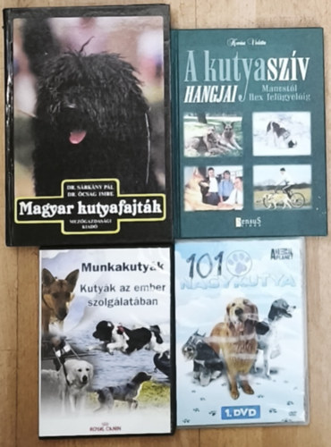2db kuty�kkal kapcsolatos k�nyv + 2db aj�nd�k DVD - A kutyasz�v hangjai, Magyar kutyafajt�k + 101 nagykutya, Munkakuty�k-Kuty�k az ember szolg�lat�ban (DVD-k)