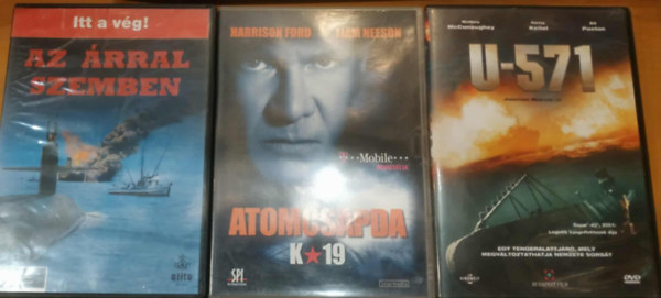 3 db tengeralattj�r�s film: Az �rral szemben + Atomcsapda K-19 + U-571 (3 DVD)