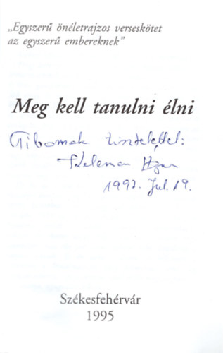 Meg kell tanulni �lni -versek