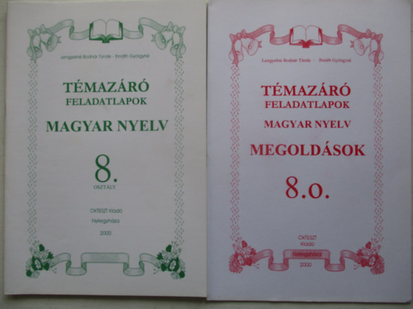 2 db Tmazr feladatlapok magyar nyelv 8. osztly, Tmazr  feladatlapok magyar nyelv  8. osztly + Megoldsok