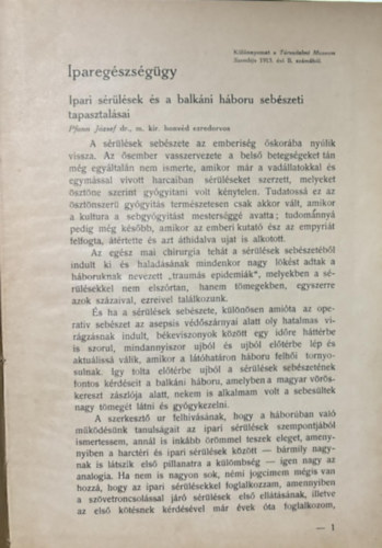 Dr. Pfann Jzsef - Iparegyszsggy- Klnlenyomat