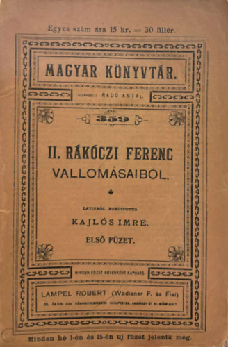 II. Rkczi Ferenc vallomsaibl I. fzet
