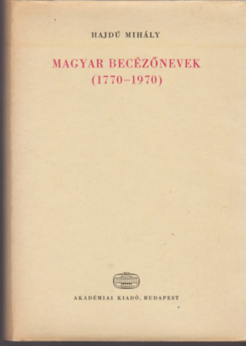 Magyar becznevek (1770-1970)