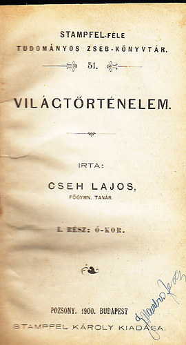 Vilgtrtnelem I. rsz: -kor (Stampfel-fleTudomnyos zsebknyvtr 51.)