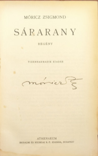 Mricz Zsigmond - Srarany (Alrt)
