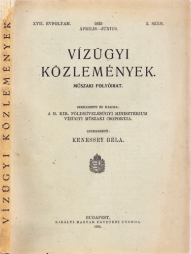 Vzgyi kzlemnyek. XVII. vfolyam. 2. szm. 1935 prilis-jnius.