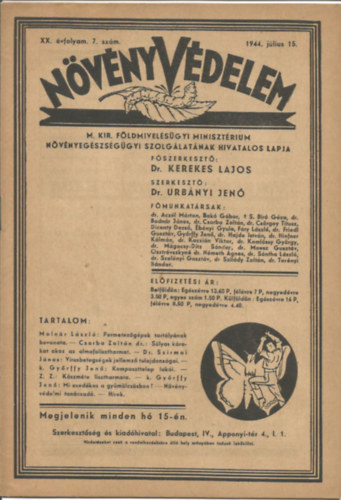 Nvnyvdelem XX. vfolyam 7. szm - 1944. jlius 15.