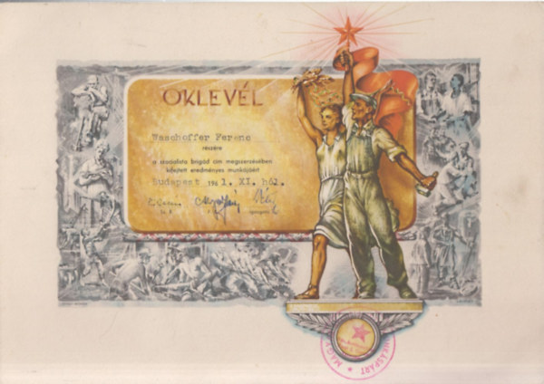 Szocre�l oklev�l