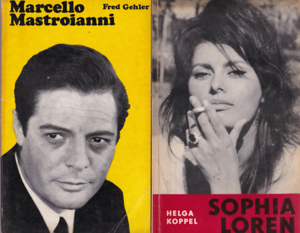 2 db nmet filmsznsz  knyv ( egytt ) 1. Sophia Loren, 2. Marcello Mastroianni