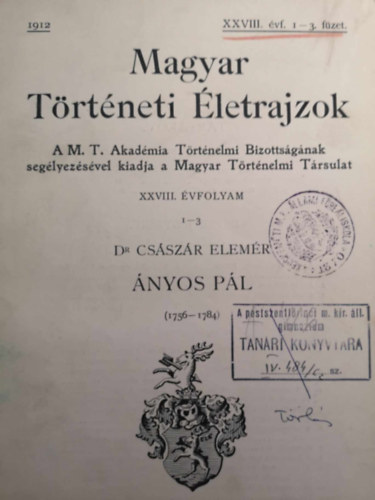 Csszr Elemr - nyos Pl 1756-1784 (magyar trtneti letrajzok)