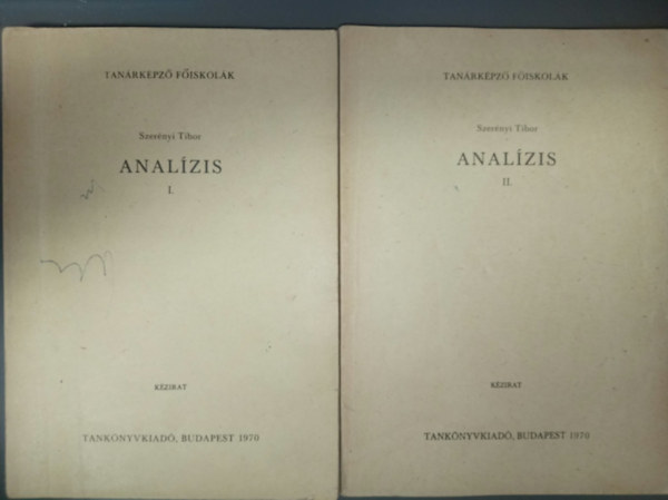 Anal�tis I-II. (Tan�rk�pz� F�sikol�k)