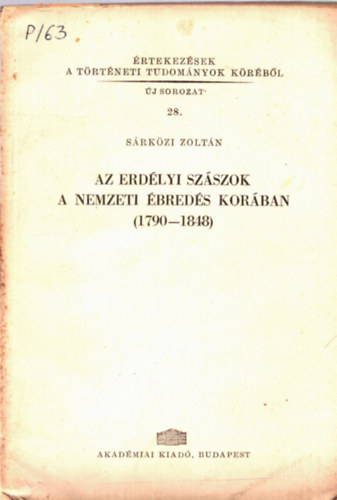 Az erdlyi szszok a nemzeti breds korban (1790-1848)