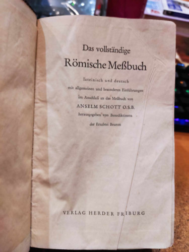 Das vollstndige - Rmische Messbuch - lateinisch und deutsch