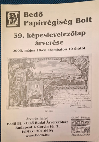 Bed� Pap�rr�gis�g Bolt 39. k�peslevelez�lap �rver�se