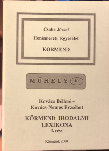 Krmend irodalmi lexikona I. rsz - MHELY 10