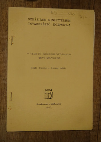 A vezet� k�z�ss�gform�l� tev�kenys�ge