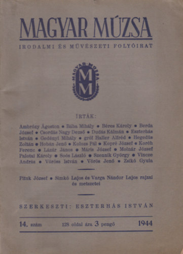 Magyar Mzsa - Irodalmi s mvszeti folyirat 1944. 14. szm