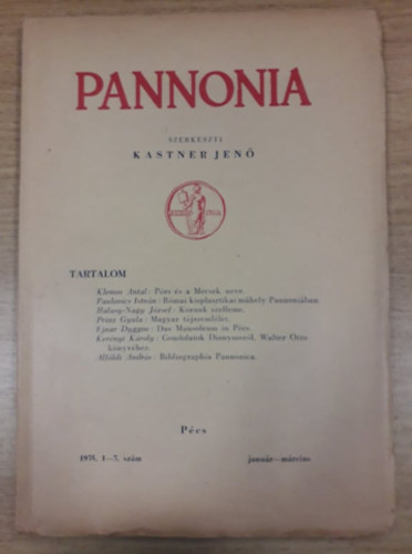 Pannonia 1935. janu�r-m�rcius / 1-3. sz�m