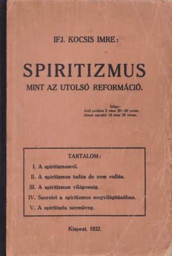 Spiritizmus mint az utols reformci