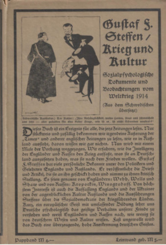Gustaf F. Steffen - Krieg und Kultur - Sozialpsychologische Dokumente und Beobachtungen vom Weltkrieg 1914