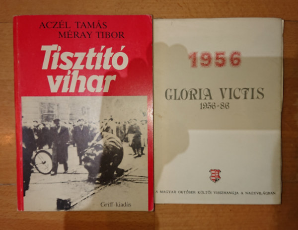 2 db knyv 1956-rl: Tisztt vihar, Gloria Victis 1956