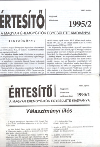 5 db rtest - A Magyar remgyjtk Egyeslete Kiadvnya 1990/1 + 1995/2 + 1996/1 + 1996/2 + 1997/1