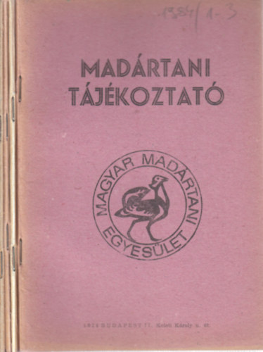 Mad�rtani t�j�koztat� 1984/1-12. (Teljes �vfolyam, 4 f�zetben)