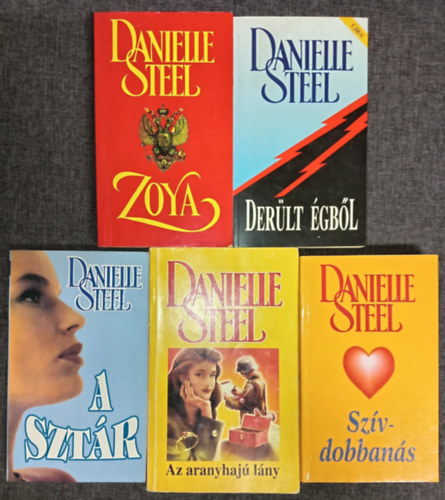 (5db) Danielle Steel romantikus k�nyvcsomag: Zoya / Der�lt �gb�l / A szt�r / Aranyhaj� l�ny / Sz�vdobban�s