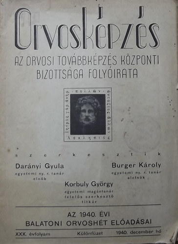 Orvosk�pz�s XXX. �vfolyam K�l�nf�zet (1940.december h�)