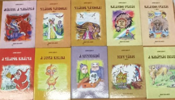 10 db Arab Tata mes�i mes�sk�nyv: Vil�gok v�ndorai I-II. k�tet - Kalandos utaz�s I-II. - M�riuss, a var�zsl� - A lusta kisliba - A t�lap�k kir�lya - A sz�vheged� - Hery v�ros I. - A bar�ts�g ereje