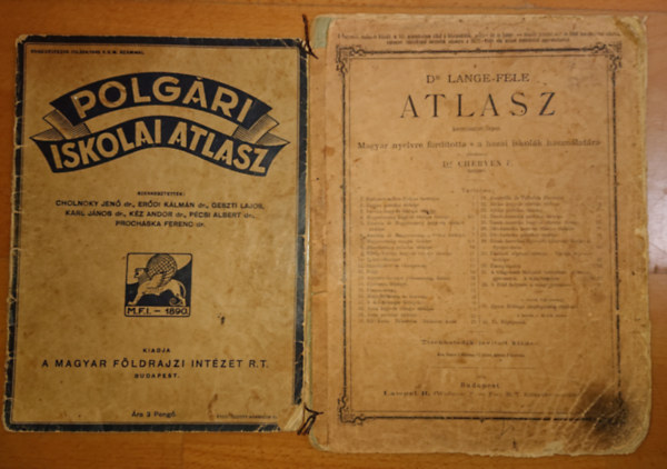 2  atlasz a 20. szzad els felbl: Dr. Lange-fle Atlasz (1908) + Polgri Iskolatlasz