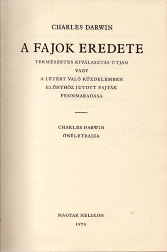 A fajok eredete